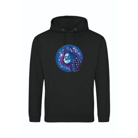 Éjszakai Égbolt Macska Kapucnis Pulóver