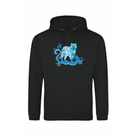 Víz Elementál Tigris Kapucnis Pulóver